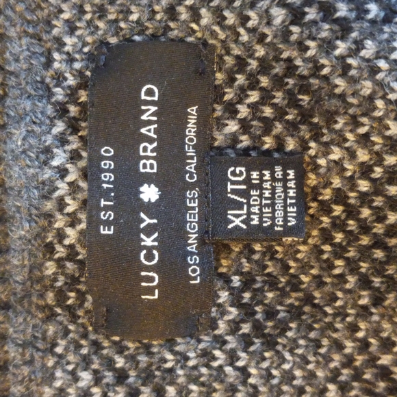 Lucky Brand Black & Gray Leopard Print Drop Shoulder Sweater - Picture 7 of 9